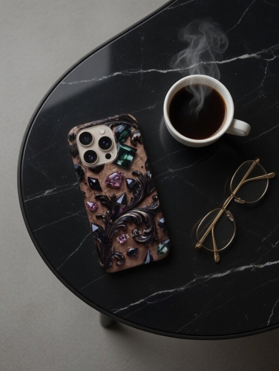 iPhone 16 Plus dėklas „Kristalų Tamsa“