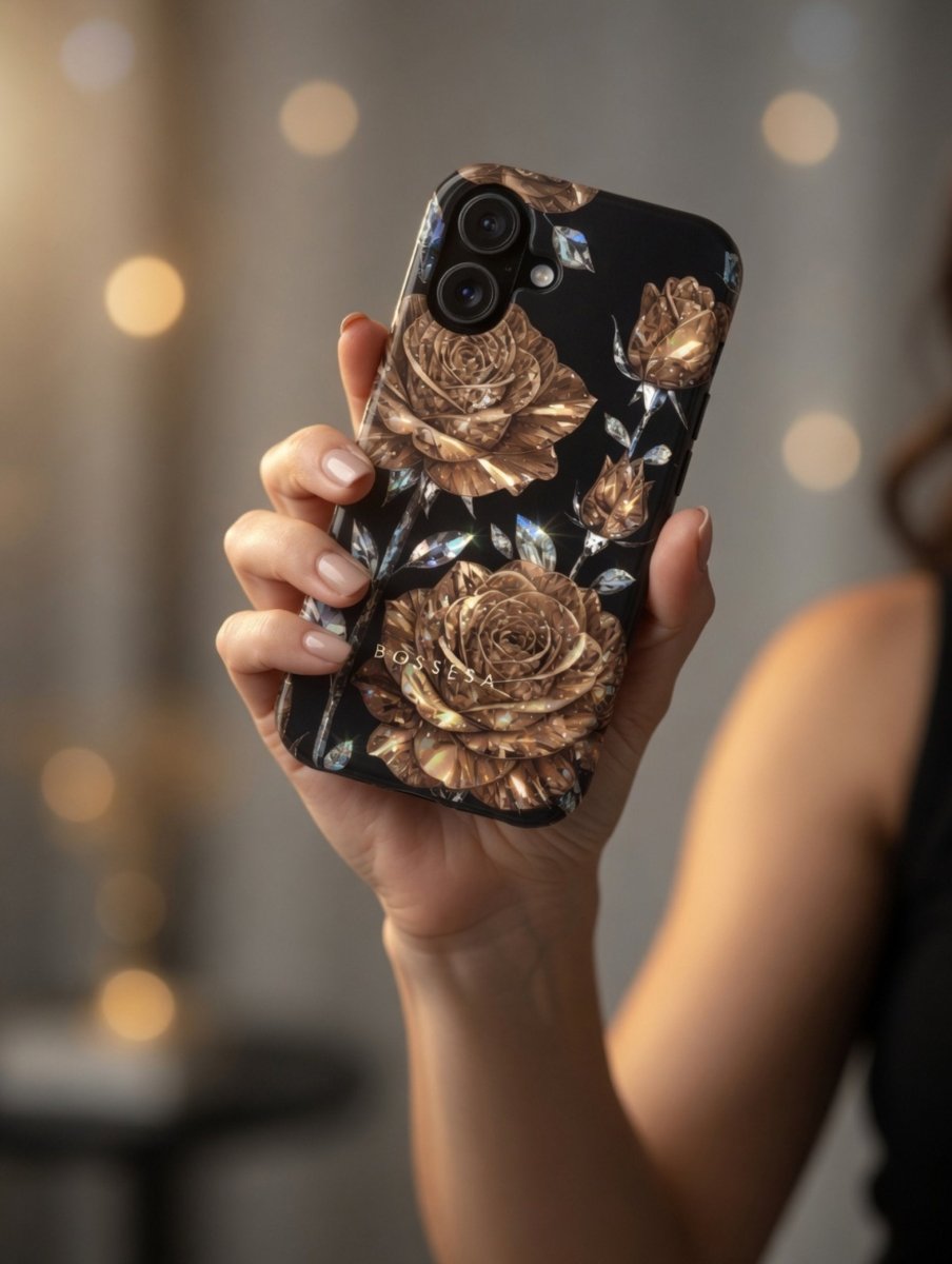 iPhone 16 Pro Max dėklas „Auksinė Rožė“