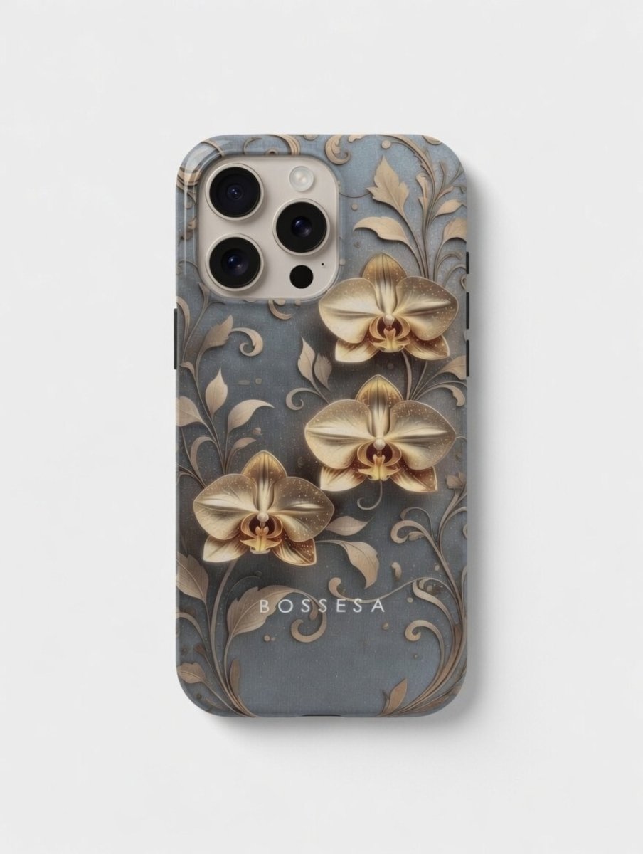 iPhone 16 dėklas „Auksinė Orchidėja“