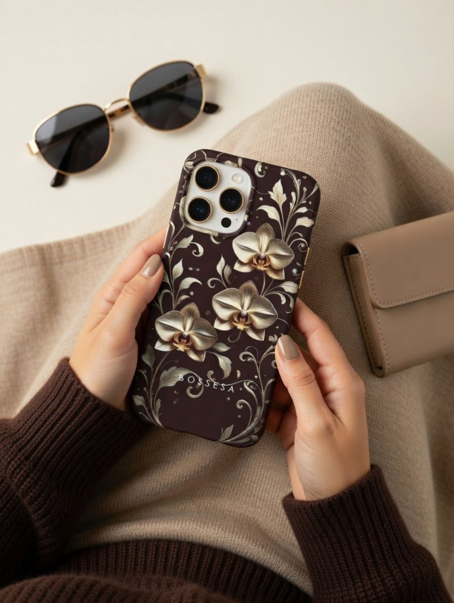iPhone 16 Plus dėklas „Orchidėjų Auksas“