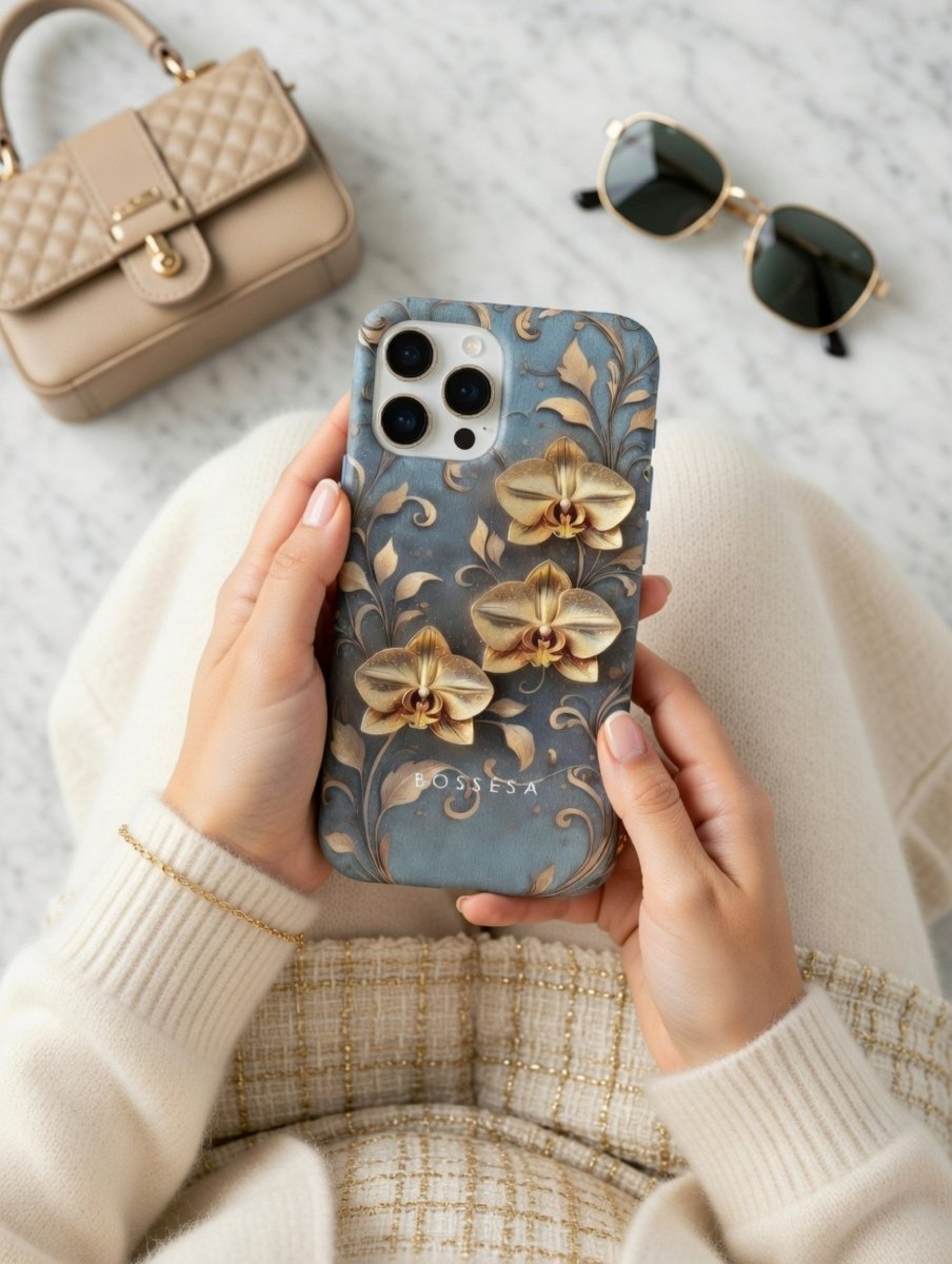 iPhone 16 dėklas „Auksinė Orchidėja“