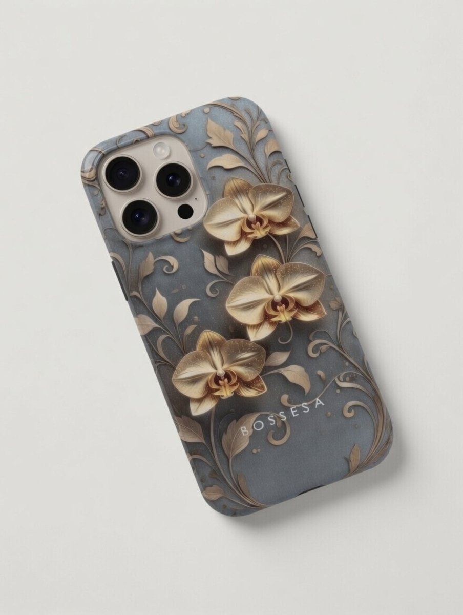 iPhone 16 dėklas „Auksinė Orchidėja“
